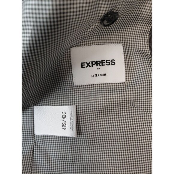 Express Men's Extra Slim Fit Suit 33/30 Gray Cotton Blend Blazer & Pants Set - Picture 7 of 16